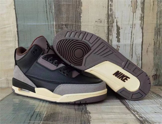 Men's Running weapon Air Jordan 3 Black/Grey Shoes 0113